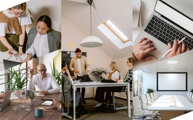 office photo collage corporate canva banner